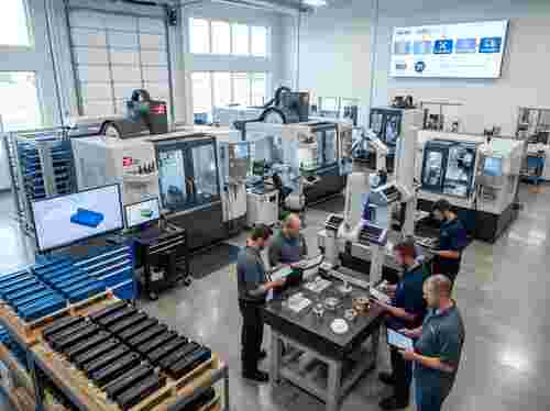 Moderner Lohnfertigungsbetrieb mit 3-5-Axis CNC, Automatisierung, Messtechnik und CAD/CAM