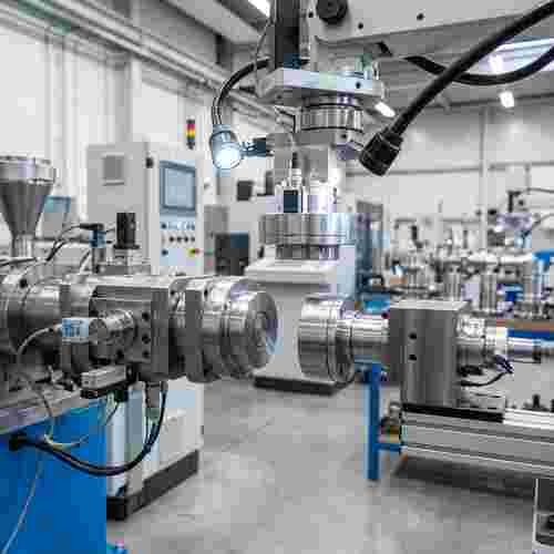 Fortschrittliches Extrusionswerkzeug-Upgrade mit integrierten Sensoren in industrieller Umgebung