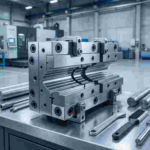 Hochwertige Extrusionsform aus Stahl, modulare Bauweise, sichtbare Schrauben