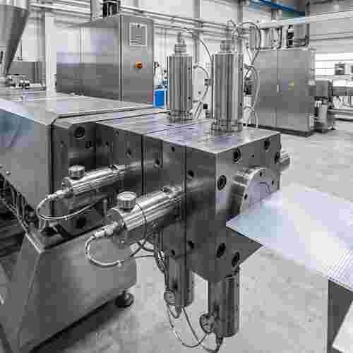 Präzisions-Werkzeug für Wellplatten und Großprofile; modulares, temperaturgeregeltes Extrusionswerkzeug.